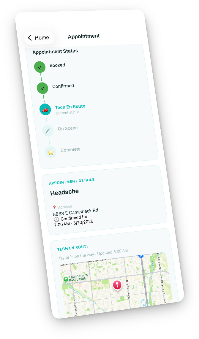 Track your appointment in real time